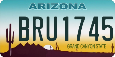 AZ license plate BRU1745