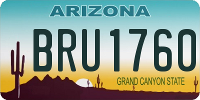 AZ license plate BRU1760