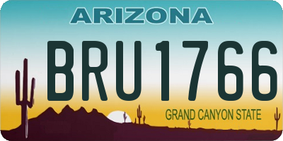 AZ license plate BRU1766