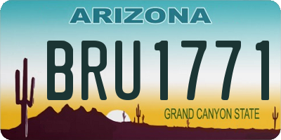 AZ license plate BRU1771