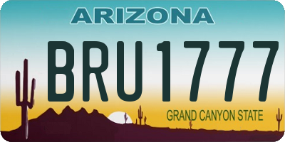 AZ license plate BRU1777