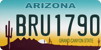 AZ license plate BRU1790
