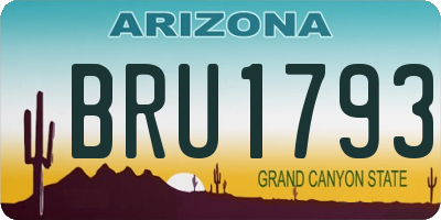 AZ license plate BRU1793