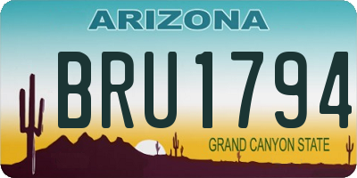 AZ license plate BRU1794