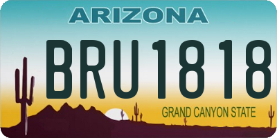 AZ license plate BRU1818