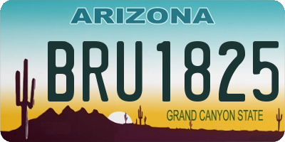 AZ license plate BRU1825