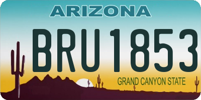 AZ license plate BRU1853