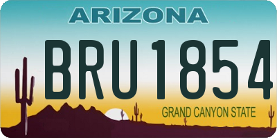 AZ license plate BRU1854