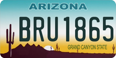 AZ license plate BRU1865
