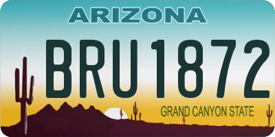 AZ license plate BRU1872