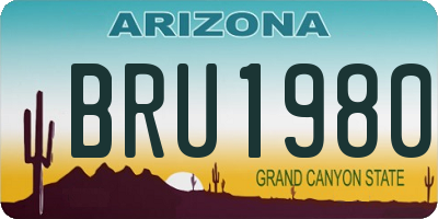 AZ license plate BRU1980
