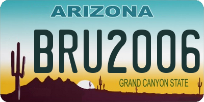 AZ license plate BRU2006