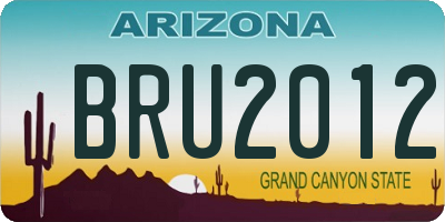 AZ license plate BRU2012