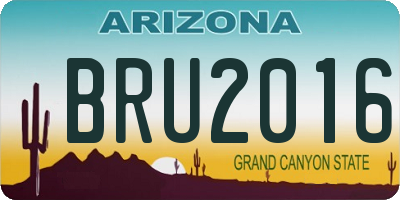 AZ license plate BRU2016