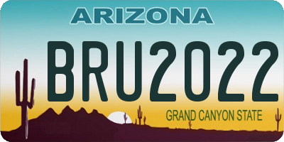 AZ license plate BRU2022
