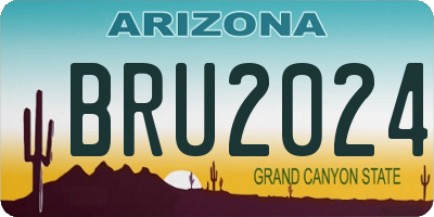 AZ license plate BRU2024