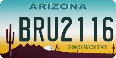 AZ license plate BRU2116