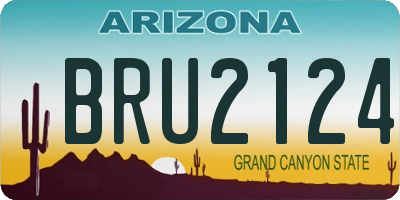 AZ license plate BRU2124