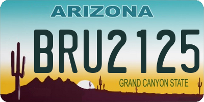 AZ license plate BRU2125