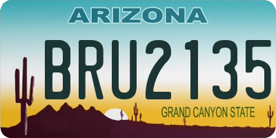AZ license plate BRU2135
