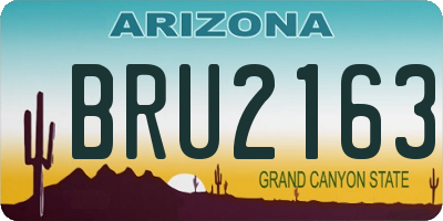 AZ license plate BRU2163