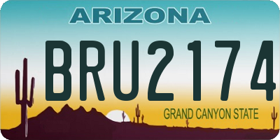 AZ license plate BRU2174