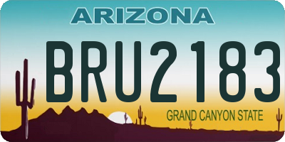 AZ license plate BRU2183