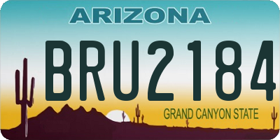 AZ license plate BRU2184