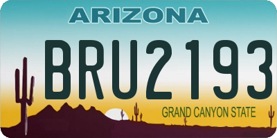 AZ license plate BRU2193