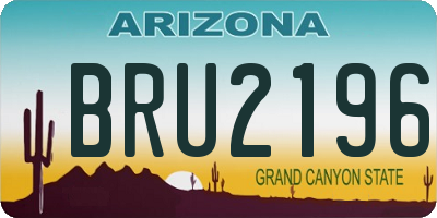 AZ license plate BRU2196