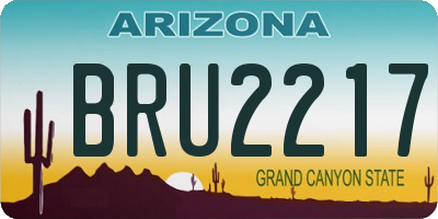 AZ license plate BRU2217