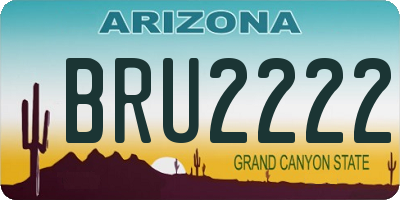 AZ license plate BRU2222