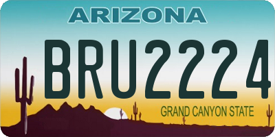 AZ license plate BRU2224