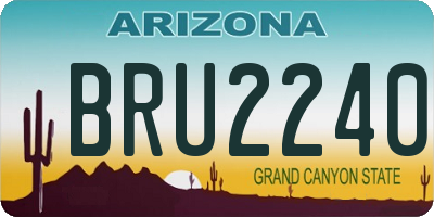 AZ license plate BRU2240