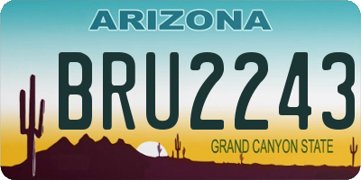 AZ license plate BRU2243