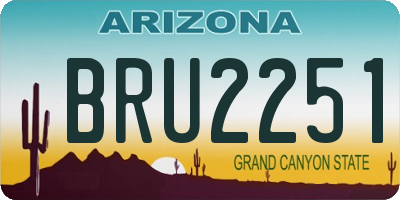 AZ license plate BRU2251
