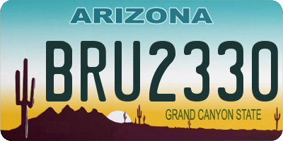 AZ license plate BRU2330