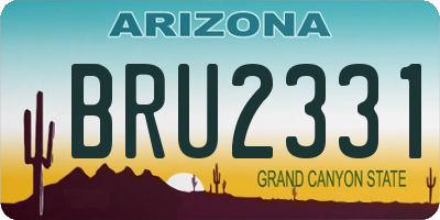 AZ license plate BRU2331