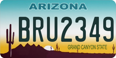 AZ license plate BRU2349