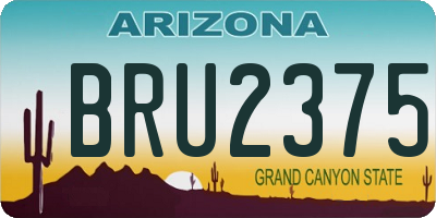 AZ license plate BRU2375