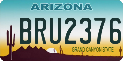 AZ license plate BRU2376