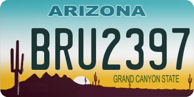 AZ license plate BRU2397