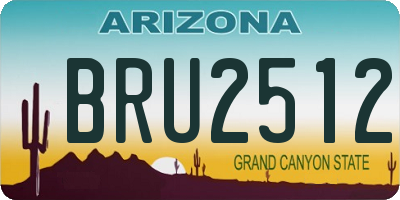 AZ license plate BRU2512
