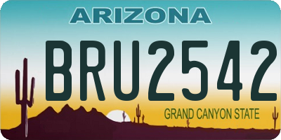 AZ license plate BRU2542