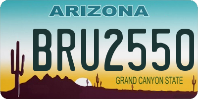 AZ license plate BRU2550