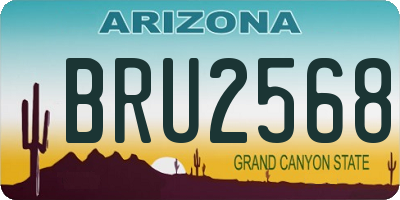 AZ license plate BRU2568