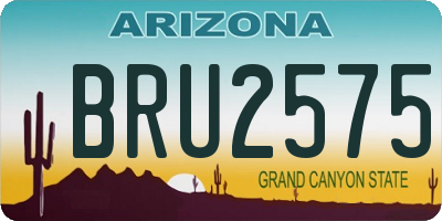 AZ license plate BRU2575