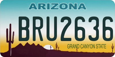 AZ license plate BRU2636