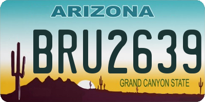 AZ license plate BRU2639