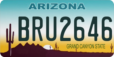 AZ license plate BRU2646
